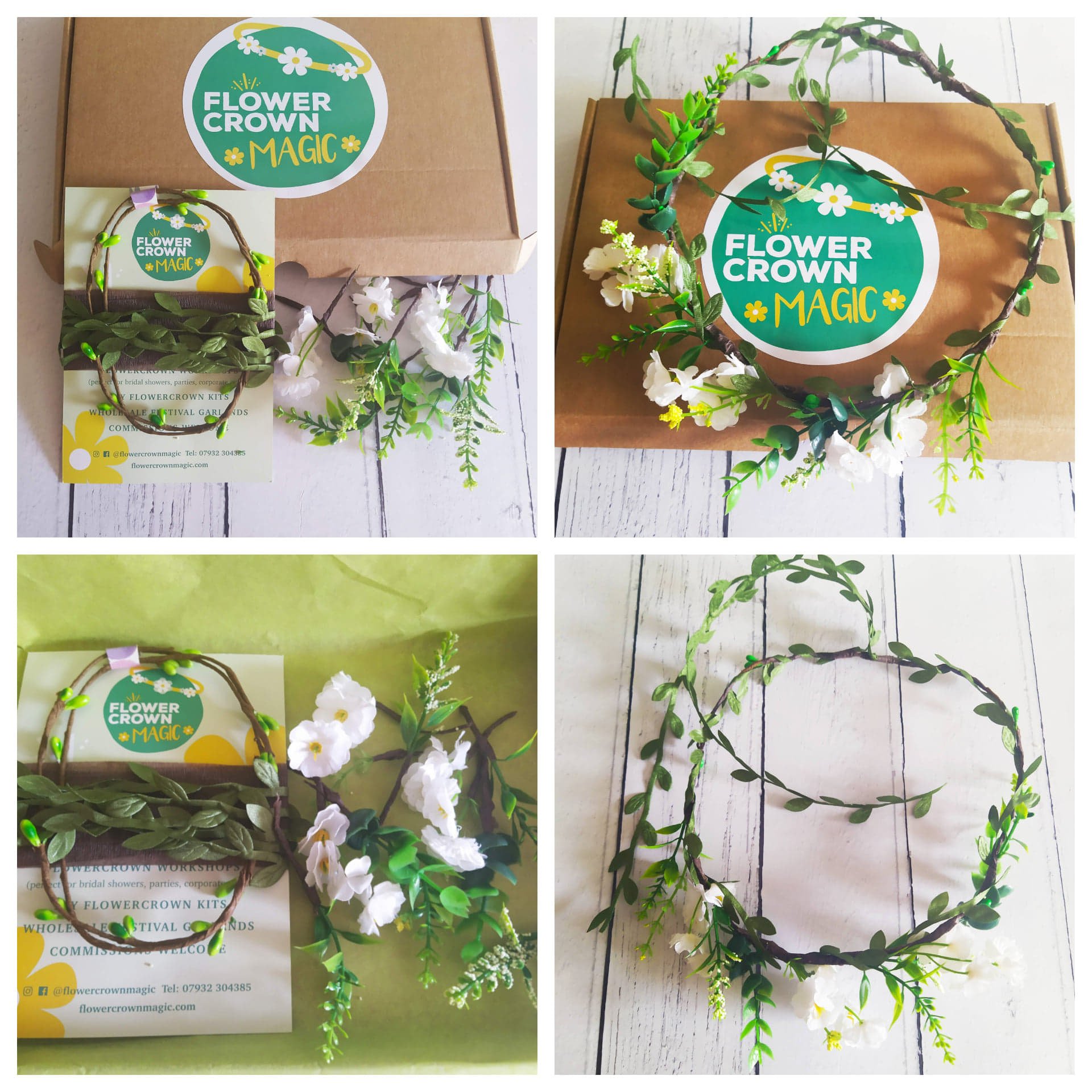 ids Green & White DIY Flower Crown Kit